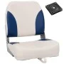Folding boat seats set 2 pcs with white and blue cushion by vidaXL, Sailboats - Ref: Foro24-272239, Price: 73,80 €, Discount: %
