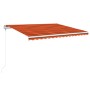 Toldo retráctil manual naranja y marrón 400x350 cm de vidaXL, Toldos - Ref: Foro24-3068990, Precio: 430,84 €, Descuento: %