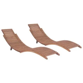 Tumbonas plegables 2 unidades madera maciza de teca de vidaXL, Tumbonas - Ref: Foro24-3073170, Precio: 335,23 €, Descuento: %