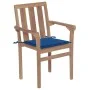 Sillas de jardín 2 uds con cojines azul real madera de teca de vidaXL, Sillas de jardín - Ref: Foro24-3062218, Precio: 254,92...