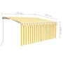 Manuell ausfahrbare Markise mit Jalousien und gelb/weißer LED 3,5 x 2,5 m von vidaXL, Markisen - Ref: Foro24-3069283, Preis: ...