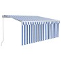 Toldo retráctil manual con persiana y LED azul y blanco 3x2,5 m de vidaXL, Toldos - Ref: Foro24-3069281, Precio: 296,92 €, De...