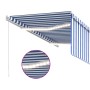 Toldo retráctil manual con persiana y LED azul y blanco 3x2,5 m de vidaXL, Toldos - Ref: Foro24-3069281, Precio: 296,92 €, De...