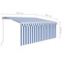 Toldo retráctil manual con persiana y LED azul y blanco 3x2,5 m de vidaXL, Toldos - Ref: Foro24-3069281, Precio: 296,92 €, De...