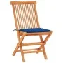 Set de bistró 3 pzas con cojines azul real madera maciza teca de vidaXL, Conjuntos de jardín - Ref: Foro24-3063235, Precio: 1...