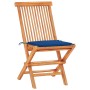 Set de bistró 3 pzas con cojines azul real madera maciza teca de vidaXL, Conjuntos de jardín - Ref: Foro24-3063235, Precio: 1...