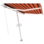 Toldo retráctil manual con LED naranja y marrón 350x250 cm de vidaXL, Toldos - Ref: Foro24-3069525, Precio: 381,91 €, Descuen...