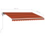 Toldo retráctil manual con LED naranja y marrón 350x250 cm de vidaXL, Toldos - Ref: Foro24-3069525, Precio: 381,91 €, Descuen...