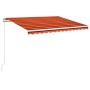 Toldo retráctil manual con LED naranja y marrón 350x250 cm de vidaXL, Toldos - Ref: Foro24-3068885, Precio: 268,81 €, Descuen...