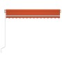 Toldo retráctil manual con LED naranja y marrón 350x250 cm de vidaXL, Toldos - Ref: Foro24-3068885, Precio: 268,81 €, Descuen...
