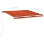 Toldo retráctil manual con LED naranja y marrón 350x250 cm de vidaXL, Toldos - Ref: Foro24-3068885, Precio: 268,81 €, Descuen...