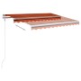 Toldo manual retráctil con luz LED naranja y marrón 3,5x2,5 m de vidaXL, Toldos - Ref: Foro24-3069925, Precio: 369,58 €, Desc...