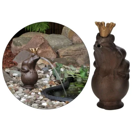 HI Fuente de metal con forma de rey rana marrón de HI, Fuentes y cascadas - Ref: Foro24-429172, Precio: 32,96 €, Descuento: %