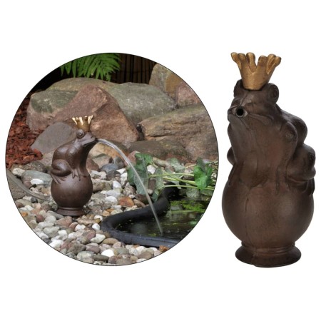 HI Fuente de metal con forma de rey rana marrón de HI, Fuentes y cascadas - Ref: Foro24-429172, Precio: 32,96 €, Descuento: %