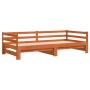 Sofá cama nido madera maciza de pino marrón cera 90x200 cm de vidaXL, Camas y somieres - Ref: Foro24-847159, Precio: 168,46 €...