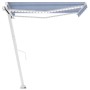 Toldo retráctil manual con LED azul y blanco 350x250 cm de vidaXL, Toldos - Ref: Foro24-3069521, Precio: 390,85 €, Descuento: %
