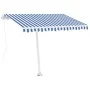 Toldo retráctil manual con LED azul y blanco 350x250 cm de vidaXL, Toldos - Ref: Foro24-3069521, Precio: 384,82 €, Descuento: %