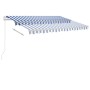 Toldo retráctil manual con LED azul y blanco 350x250 cm de vidaXL, Toldos - Ref: Foro24-3069521, Precio: 390,85 €, Descuento: %