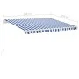 Toldo retráctil manual con LED azul y blanco 350x250 cm de vidaXL, Toldos - Ref: Foro24-3069521, Precio: 384,82 €, Descuento: %