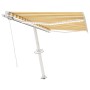 Toldo retráctil manual con LED amarillo y blanco 350x250 cm de vidaXL, Toldos - Ref: Foro24-3069523, Precio: 376,15 €, Descue...