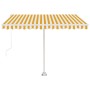 Toldo retráctil manual con LED amarillo y blanco 350x250 cm de vidaXL, Toldos - Ref: Foro24-3069523, Precio: 376,15 €, Descue...