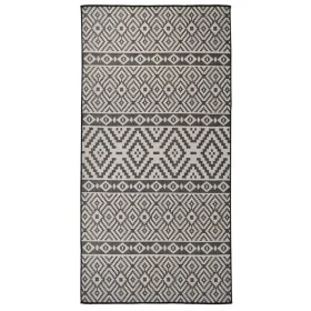 Alfombra de exterior de tejido plano rayas negras 100x200 cm de vidaXL, Alfombras - Ref: Foro24-340850, Precio: 41,31 €, Desc...