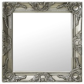 Espejo de pared estilo barroco plateado 50x50 cm de vidaXL, Espejos - Ref: Foro24-320314, Precio: 47,98 €, Descuento: %