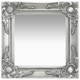 Espejo de pared estilo barroco plateado 40x40 cm de vidaXL, Espejos - Ref: Foro24-320306, Precio: 37,80 €, Descuento: %