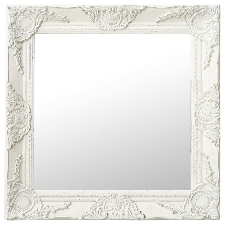 Espejo de pared estilo barroco blanco 50x50 cm de vidaXL, Espejos - Ref: Foro24-320312, Precio: 37,34 €, Descuento: %