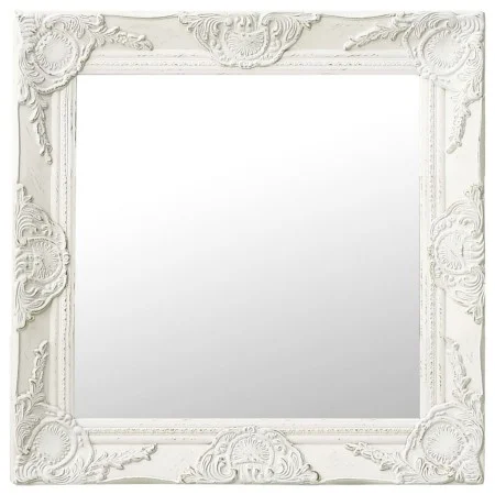 Espejo de pared estilo barroco blanco 50x50 cm de vidaXL, Espejos - Ref: Foro24-320312, Precio: 37,76 €, Descuento: %