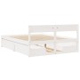 Estructura de cama con cajones madera de pino blanca 150x200cm de vidaXL, Camas y somieres - Ref: Foro24-3282346, Precio: 331...