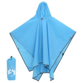 Poncho de lluvia con capucha diseño 2 en 1 azul 223x145 cm de vidaXL, Camping y senderismo - Ref: Foro24-4004198, Precio: 17,...
