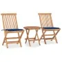 Folding garden dining set 3 pieces teak wood cushions by vidaXL, Garden sets - Ref: Foro24-3063181, Price: 177,24 €, Discount: %