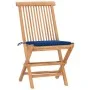 Folding garden dining set 3 pieces teak wood cushions by vidaXL, Garden sets - Ref: Foro24-3063181, Price: 177,24 €, Discount: %