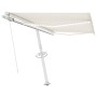Toldo retráctil manual con LED color crema 350x250 cm de vidaXL, Toldos - Ref: Foro24-3069522, Precio: 393,89 €, Descuento: %
