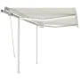 Toldo manual retráctil con luz LED color crema 3,5x2,5 m de vidaXL, Toldos - Ref: Foro24-3069922, Precio: 369,16 €, Descuento: %