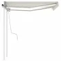 Toldo manual retráctil con luz LED color crema 3,5x2,5 m de vidaXL, Toldos - Ref: Foro24-3069922, Precio: 369,16 €, Descuento: %