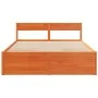 Estructura cama con cajones madera pino marrón cera 150x200 cm de vidaXL, Camas y somieres - Ref: Foro24-3282347, Precio: 289...