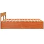 Estructura cama con cajones madera pino marrón cera 150x200 cm de vidaXL, Camas y somieres - Ref: Foro24-3282347, Precio: 289...