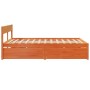 Estructura cama con cajones madera pino marrón cera 150x200 cm de vidaXL, Camas y somieres - Ref: Foro24-3282347, Precio: 293...