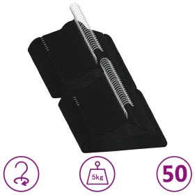 Juego de perchas ropa 50 uds antideslizantes terciopelo negro de vidaXL, Perchas - Ref: Foro24-289921, Precio: 49,40 €, Descu...