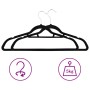 Juego de perchas ropa 50 uds antideslizantes terciopelo negro de vidaXL, Perchas - Ref: Foro24-289921, Precio: 50,49 €, Descu...