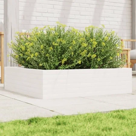 Jardinera de madera maciza de pino blanca 90x90x23 cm de vidaXL, Maceteros y jardineras - Ref: Foro24-847204, Precio: 77,82 €...
