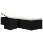 Tumbona de jardín con cojín y mesita ratán sintético negro de vidaXL, Tumbonas - Ref: Foro24-317111, Precio: 167,25 €, Descue...
