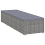 Tumbona con cojín y mesita de ratán sintético gris de vidaXL, Tumbonas - Ref: Foro24-317113, Precio: 221,74 €, Descuento: %