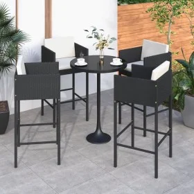 Taburetes de cocina con cojines 4 uds ratán sintético negro de vidaXL, Sillas de jardín - Ref: Foro24-316676, Precio: 269,43 ...