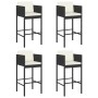 Taburetes de cocina con cojines 4 uds ratán sintético negro de vidaXL, Sillas de jardín - Ref: Foro24-316676, Precio: 272,78 ...