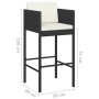 Taburetes de cocina con cojines 4 uds ratán sintético negro de vidaXL, Sillas de jardín - Ref: Foro24-316676, Precio: 272,78 ...