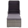 Tumbona con toldo y cojín ratán sintético gris de vidaXL, Tumbonas - Ref: Foro24-317115, Precio: 242,86 €, Descuento: %