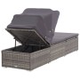 Tumbona con toldo y cojín ratán sintético gris de vidaXL, Tumbonas - Ref: Foro24-317115, Precio: 242,86 €, Descuento: %